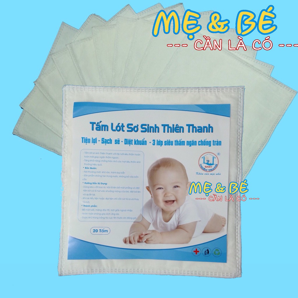 COMBO 20 TẤM LÓT SƠ SINH CHỐNG THẤM TIỆN LỢI CHO BÉ 3-7 KG