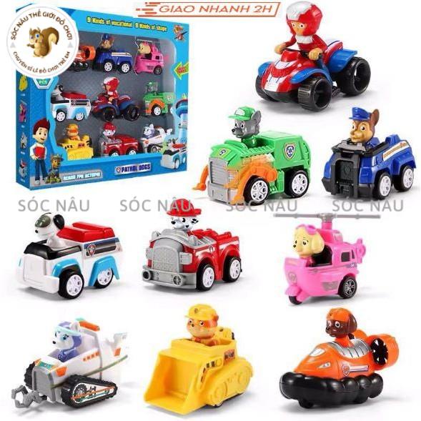 Chó cứu hộ đồ chơi Paw Patrol và đội trưởng Ryder A8, A9, A11 mô hình 6 con, 7 con, 8 con, 9 con Sóc nâu