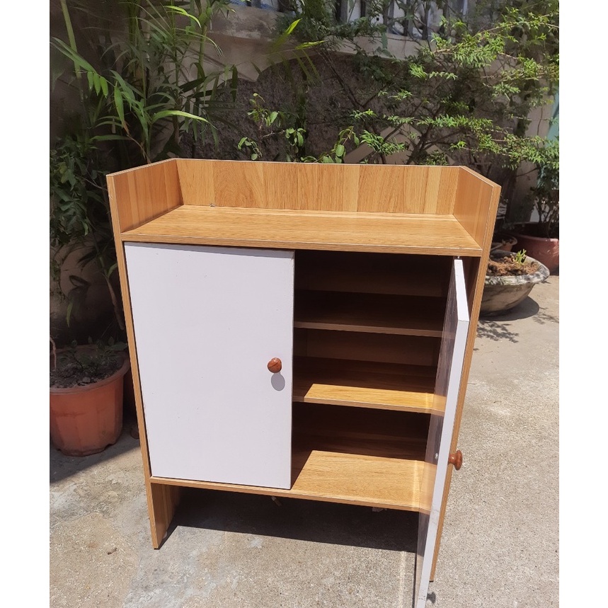 TỦ GIÀY GỖ 2 NGĂN CÁNH TRẮNG ĐA NĂNG,KỆ GIÀY 5 TẦNG