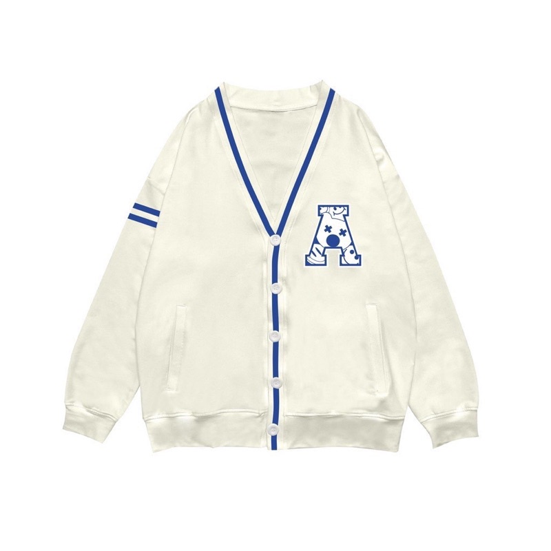 Áo Khoác Cardigan Bear Logo A Chất Nỉ Ngoại Dày Dặn Không Xù From Rộng Ulzzang Unisex(video ảnh thật)