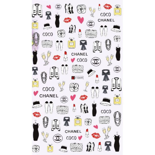 [ Lẻ ] Sticker dán móng tay Coco Chanel F069