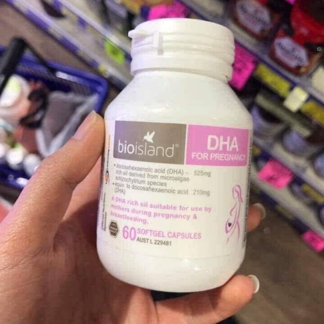 Thuốc bổ sung DHA Úc - Bioisland DHA for Pregnancy cho bà bầu 60 viên