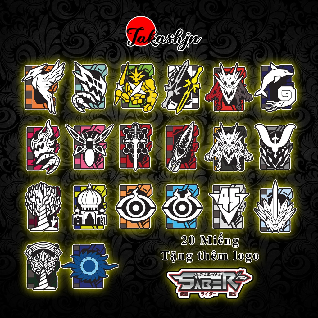 Sticker Decal trang trí dán Kamen Rider