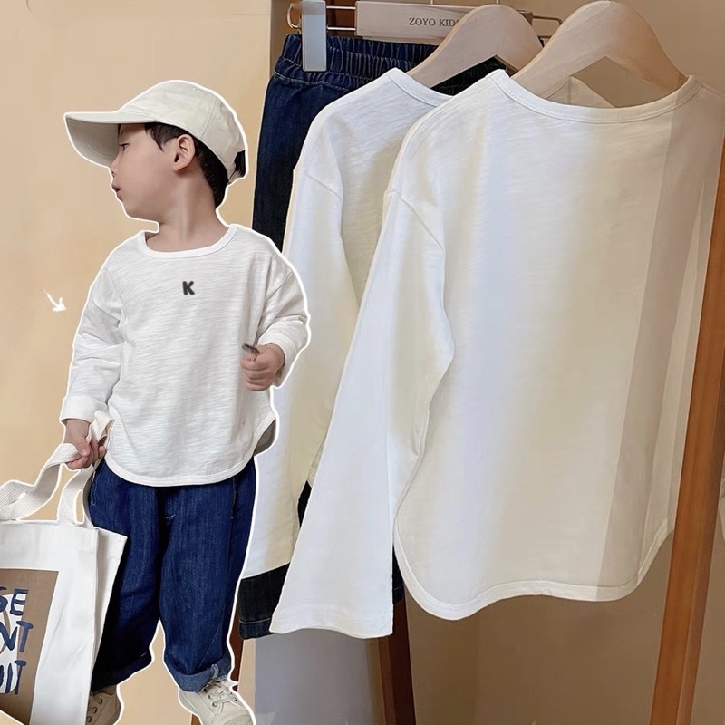 Áo thun dài tay bé trai bé gái Batala kids áo phông thu đông cotton xược dáng Hàn cho bé từ 9-25kg XUOCIN01