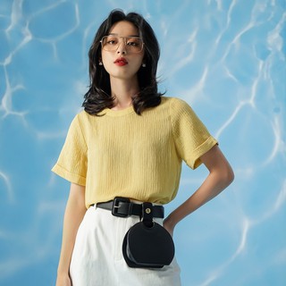 Áo Kiểu ngắn tay cổ tròn khóa lưng Color tee [Méo Shop]