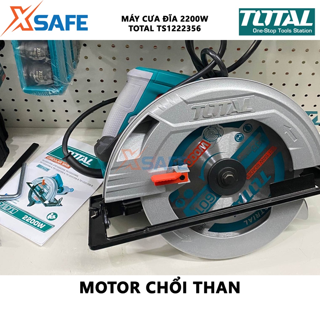 Máy cưa gỗ đĩa tròn cầm tay TOTAL TS1222356 công suất 2200W, điện thế 220V, kích thước lưỡi 235mm, tốc độ 3800rpm