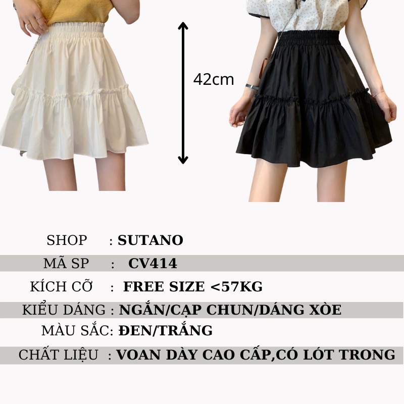Chân váy nữ thời trang 2 tầng xòe ngắn nhún bèo CV414 SUTANO | BigBuy360 - bigbuy360.vn