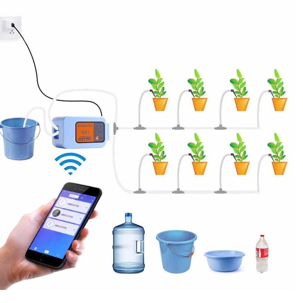 Hệ thống tưới nhỏ giọt tự động thông minh Điện thoại di động Điều khiển WIFI từ xa Thiết bị tưới cho vườn cây