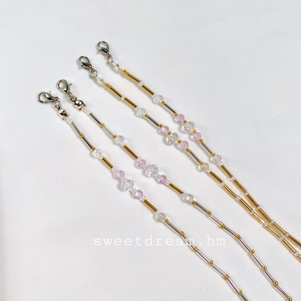 Dây Đeo Khẩu Trang, Đeo Kính Hạt Cườm Nhiều Màu, Dây Đeo Handmade Xinh Xắn