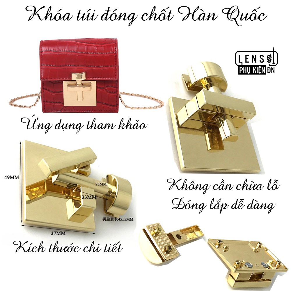 Khóa đóng chốt Hàn Quốc, hàng đẹp, nước xi loại 1