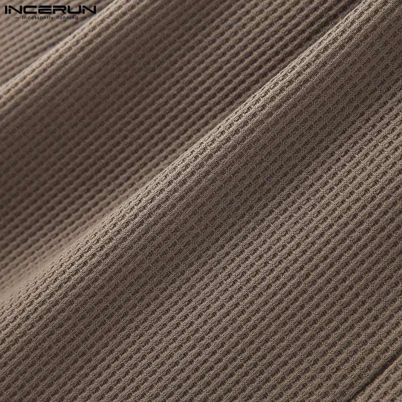 Bộ áo sơ mi dài tay và quần short lưng thun INCERUN thời trang nam tính