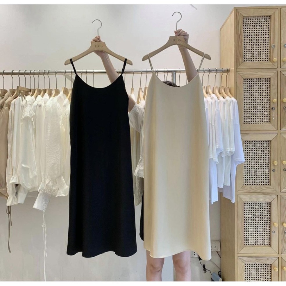Váy hai dây chất Đũi dáng xuông siêu mát dây lưng điệu đà kèm ảnh thật chất đẹp phong cách ulzzang | BigBuy360 - bigbuy360.vn