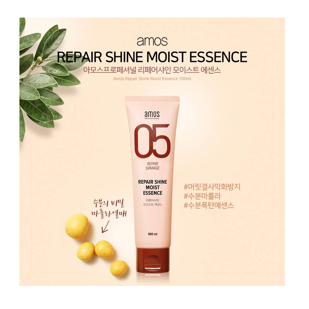 Amos 05 Repair Shine Moist Essence- Tinh chất dưỡng ẩm dành cho tóc khô xơ chẻ ngọn không gây bết tóc Hàn quốc