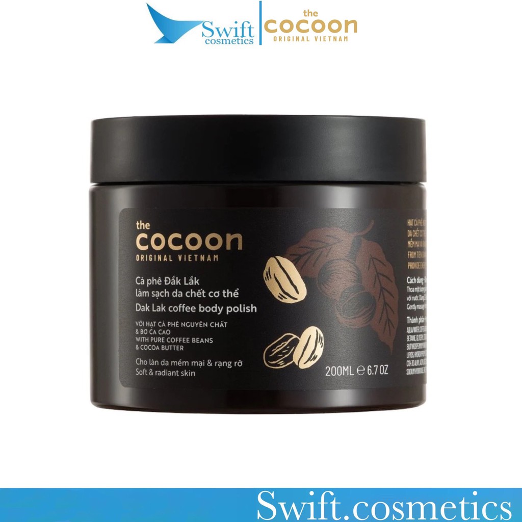 Tẩy Da Chết Cà Phê Đắk Lắk Làm Sạch Da Chết Dak Lak Coffe Body The Cocoon 200ml