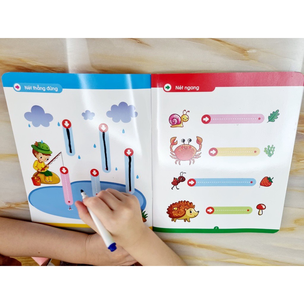 Sách Bộ vở viết xóa được - Wipe Clean: Luyện viết không sợ sai ( Bộ 5 Cuốn) - Tặng kèm 2 bút