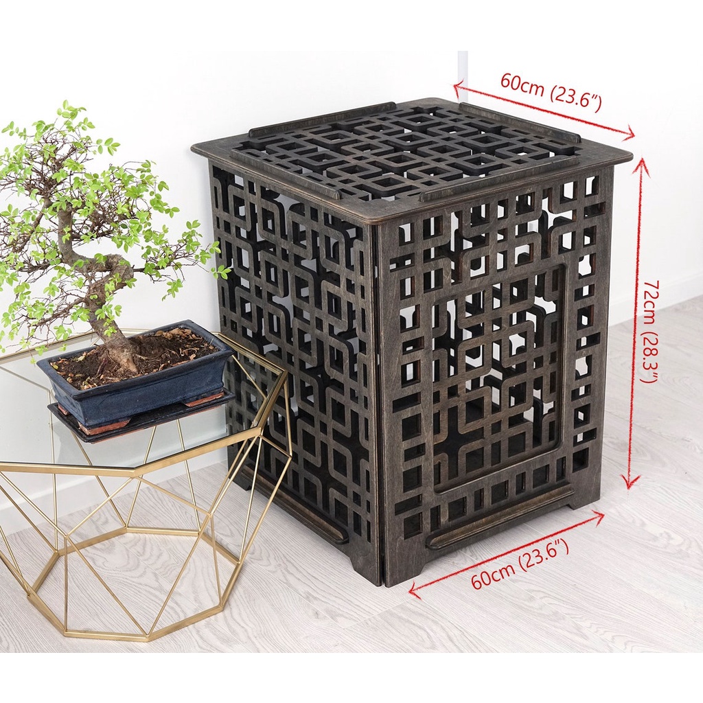 Chuồng chó mèo bằng gỗ lắp ghép TiTi Wood WCA01 gia công cắt CNC cao cấp cho thú cưng