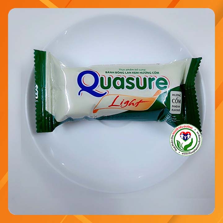 Combo 7 gói - Bánh bông lan Quasure light cốm gói 18g - Bánh cho người ăn kiêng, tiểu đường