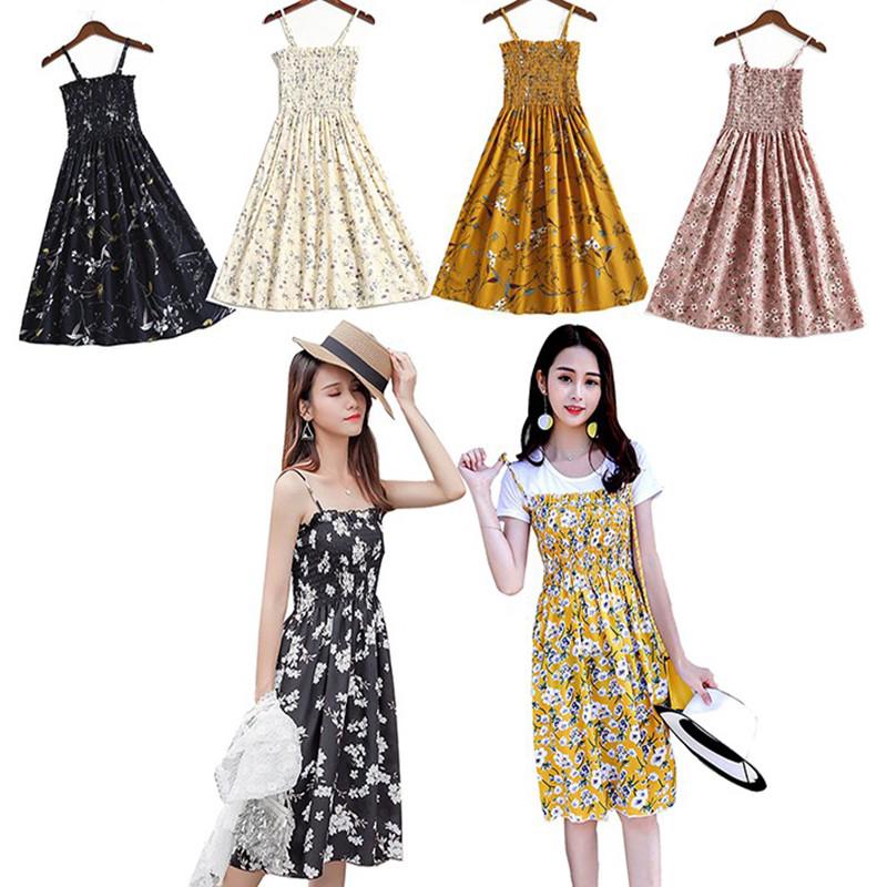 FREESHIP ĐƠN 99K_ Đầm sát nách hoạ tiết hoa thiết kế trễ vai quyến rũ