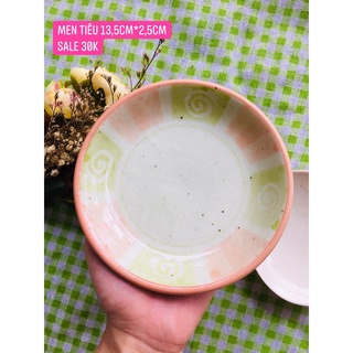 GỐM NHẬT - ĐĨA MEN TIÊU MÀU SIÊU CƯNG