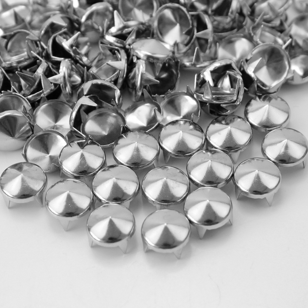 Bộ 100 phụ kiện kim loại mạ bạc hình tròn dùng để trang trí giày túi xa