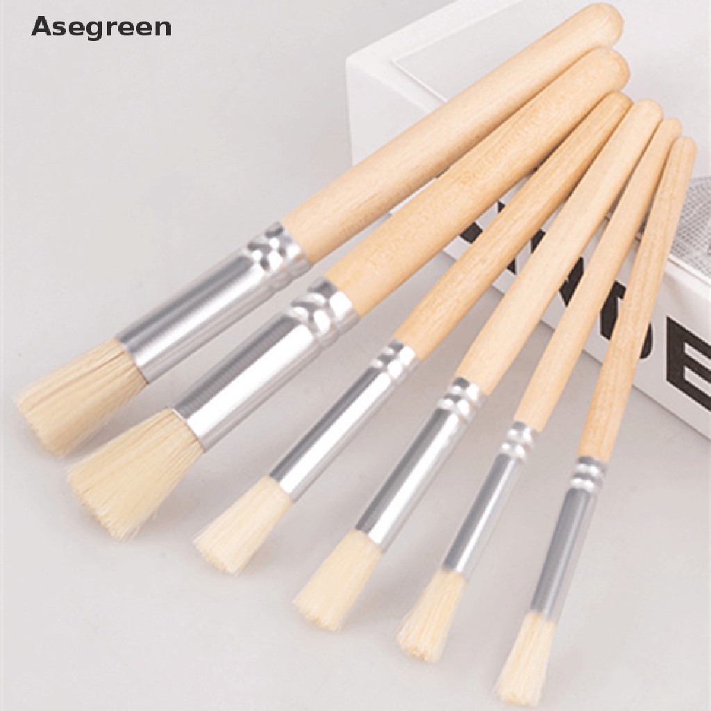 Bộ 6 Cọ Vẽ Màu Nước Cán Gỗ Chuyên Dụng