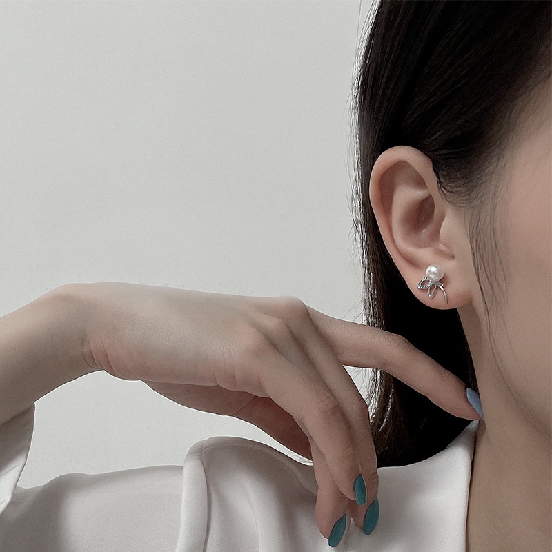 (0670) Khuyên Tai Ngọc Đá Điểm Đơn Giản Sang Trọng Hàn Quốc