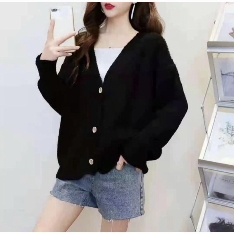 [Có sẵn] Áo cardigan sợi dệt chất đẹp, áo len mỏng bo ống tay, cổ V nhiều màu hàn quốc dành cho nữ - shopbelinh