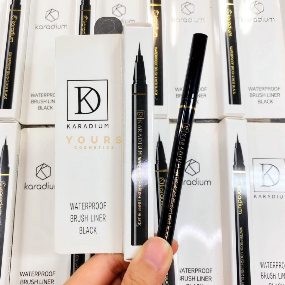 [Auth Hàn] Bút Kẻ Mắt Nước Karadium Không Trôi Waterproof Brush Liner Black Vỏ Trắng - Bút Kẻ Dạ Karadium Hàn Quốc Q419