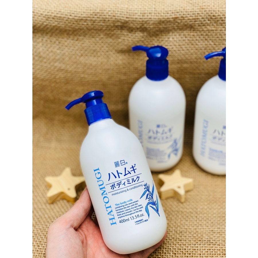 Sữa Dưỡng Thể Hatomugi Dưỡng Sáng Da Ban Đêm 400ml Reihaku Hatomugi Body Lotion