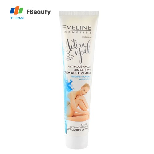 Kem tẩy lông chiết xuất khoáng chất biển dành cho mọi loại da Active Epil Eveline 125ml