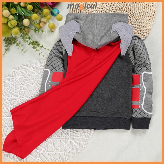 Áo khoác hoodie khóa kéo tay dài in hình siêu anh hùng hoạt hình cho bé trai