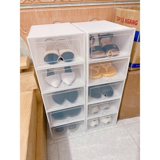 Hộp để giày nhựa cứng trong suốt Size Nam + Tặng gói hút ẩm