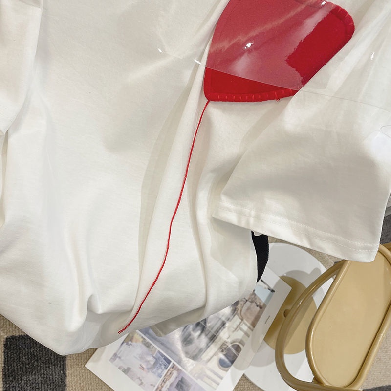 Áo Thun Tay Ngắn Thêu Họa Tiết Ngọt Ngào Thời Trang Mùa Hè Cho Nữ