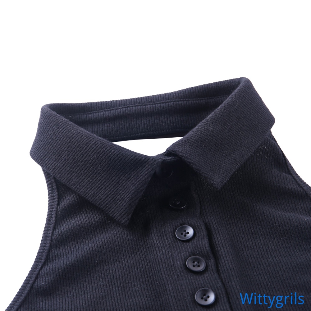 Wittygirls_shop | Áo Croptop sát nách màu sắc thanh lịch thiết kế cổ chữ V quyến rũ | BigBuy360 - bigbuy360.vn