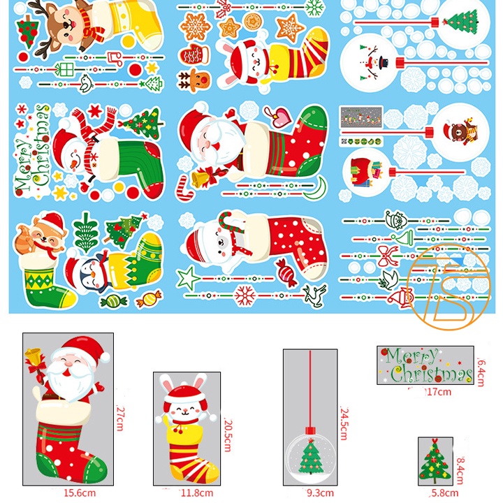 Decal Trang Trí Noel Mẫu Sticker Dán Tĩnh Điện Dịp Giáng Sinh, Tết 2022 Phù Hợp Shop Thời Trang, Văn Phòng | BigBuy360 - bigbuy360.vn