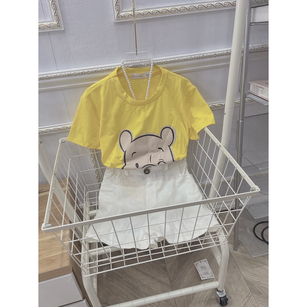 Bộ gấu Pooh vàng mix quần short đùi LT177
