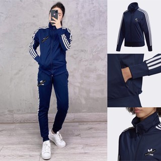 Bộ thể thao nữ adi.das collegiate navy xuất dư full tem tag code