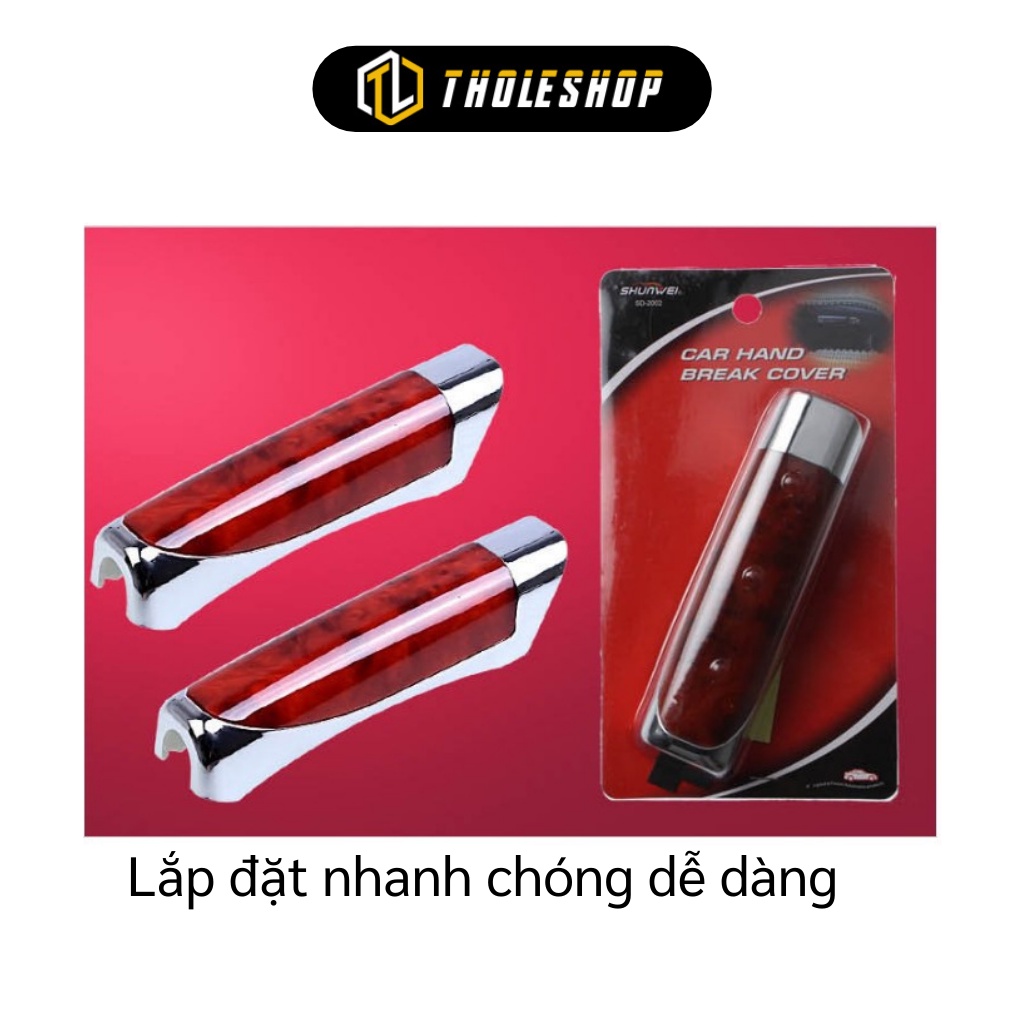 Vỏ Ốp Phanh Tay Xe Hơi - Bọc Tay Thẳng Bao Phanh Giả Gỗ Sang Trọng 7463