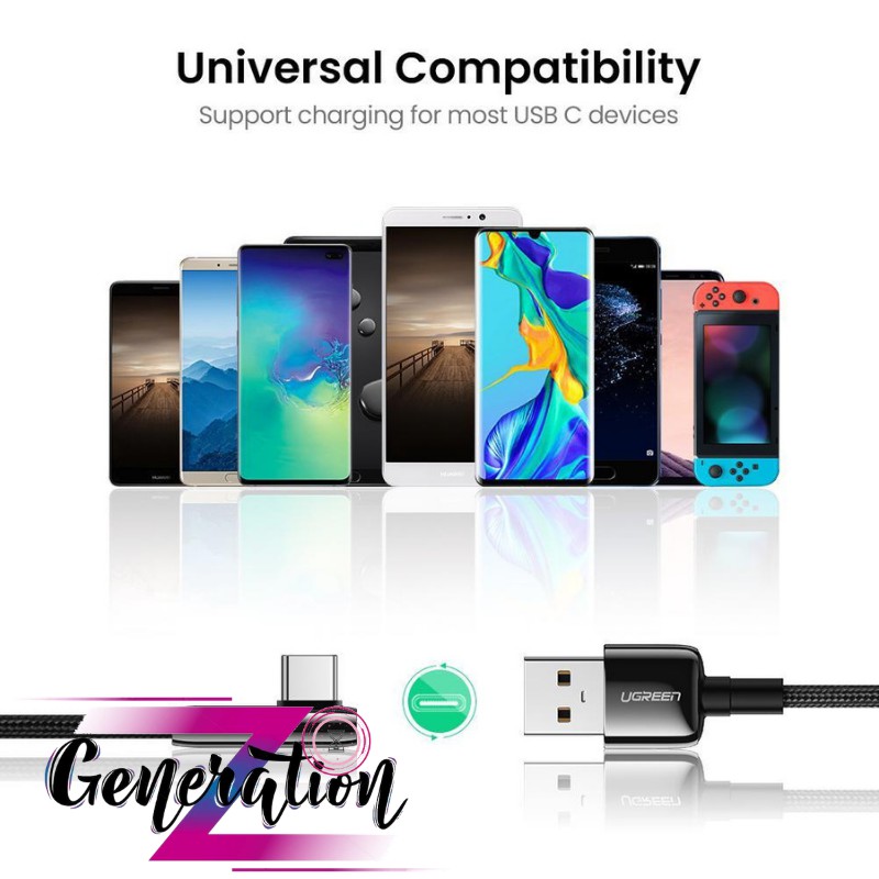 [Mã ELFLASH5 giảm 20K đơn 50K] Cáp USB Type-C đầu vuông góc Ugreen 70413 dài 1M