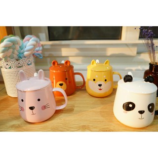 Cốc Hình Thú Cute Kèm Thìa Sứ 400ml