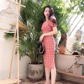 Đầm dài soc caro