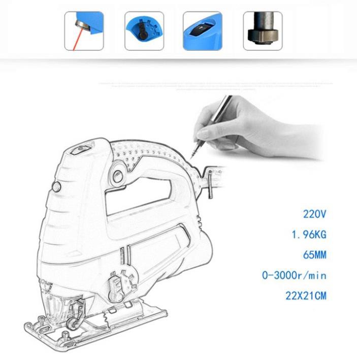 Máy cưa gỗ cầm tay kèm 10 lưỡi - Máy cưa mini laser - Máy cưa