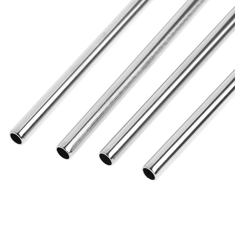 Bộ 4 ống hút inox thẳng/cong kèm cọ rửa tiện dụng