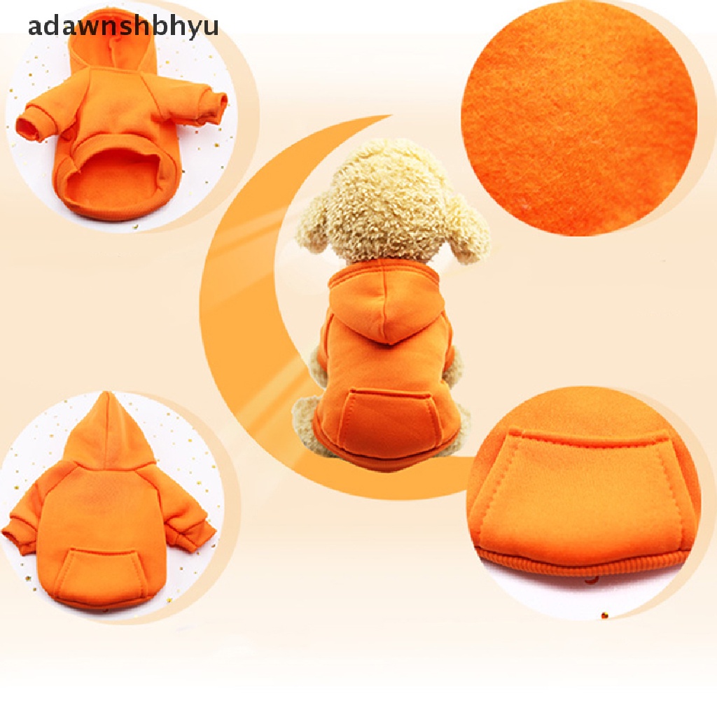 Áo hoodie vải lông cừu mềm mại màu trơn giữ ấm dành cho cún cưng dễ thương xinh xắn
