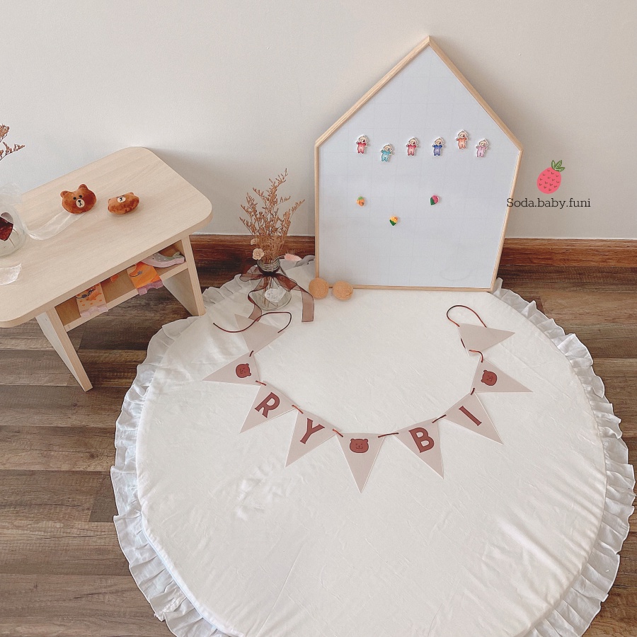 Dây tam giác hoạ tiết lẻ trang trí phòng tông nâu phong cách hàn quốc dài 140cm