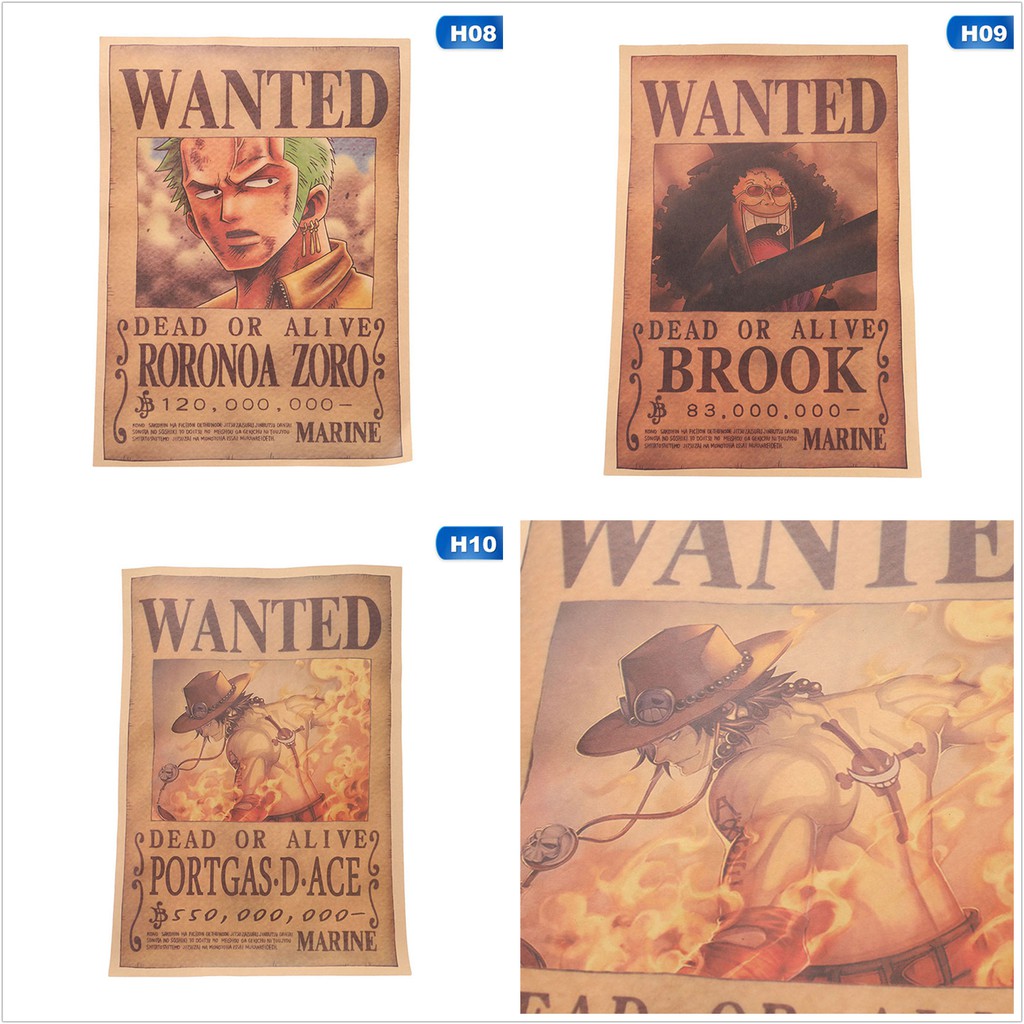 lovemedog Set 1 tấm poster hình nhân vật One Piece kiểu retro | BigBuy360 - bigbuy360.vn