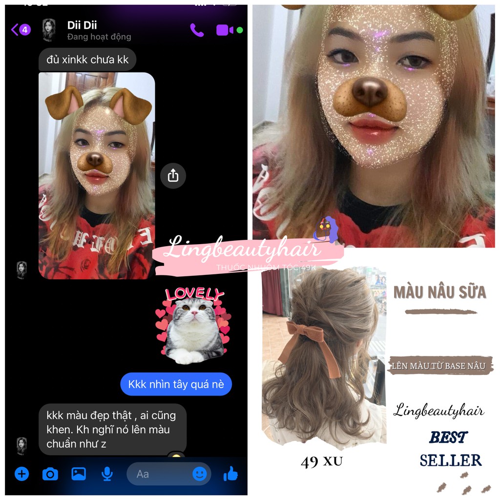 ( KHÔNG TẨY ) Thuốc nhuộm tóc màu NÂU SỮA