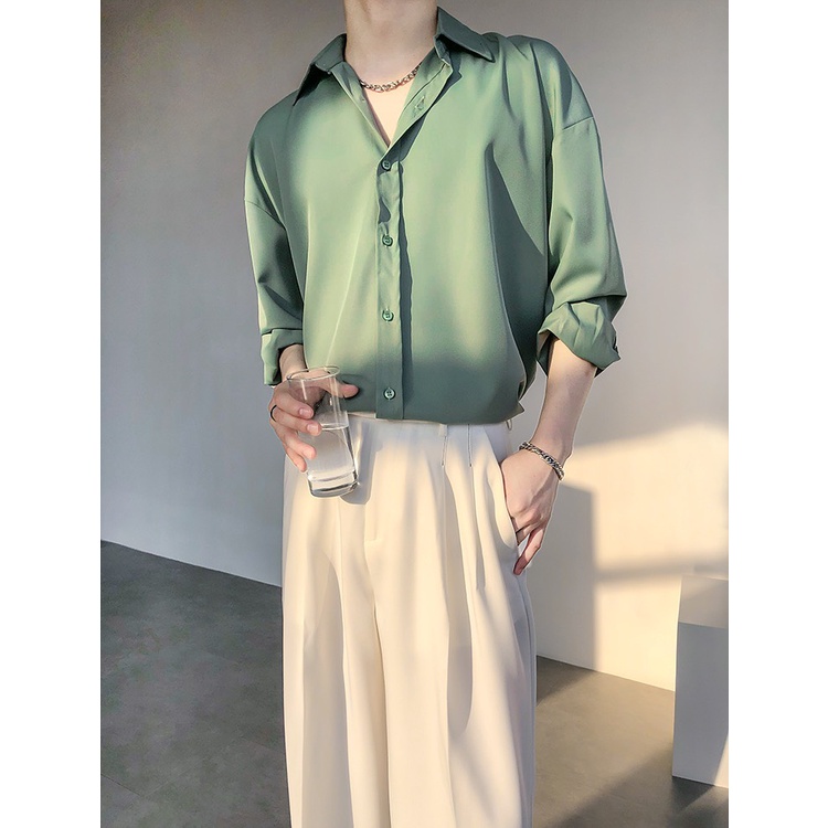 Áo sơ mi dài tay basic nam nữ unisex form rộng cực đẹp, chất vải đũi trơn Hàn cao cấp mịn chống nhăn, mặc 4 mùa