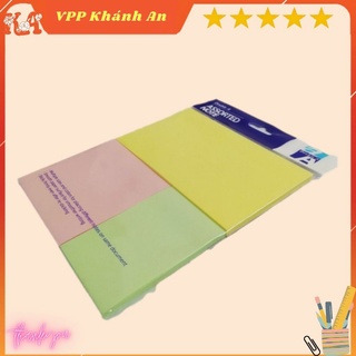 Giấy nhắn, giấy note 3 màu vàng, hồng, xanh đậm,nhạt 3 size Double A