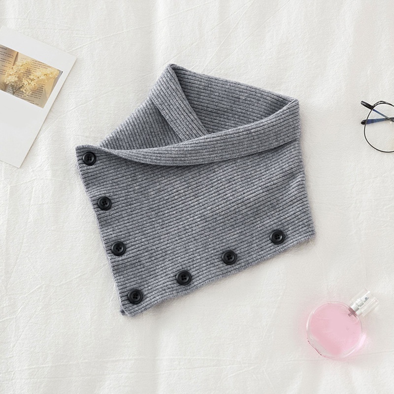 Khăn Choàng Cổ Giả Dệt Kim Màu Sắc Trơn Chống Gió Thời Trang Mùa Đông Cho Nữ